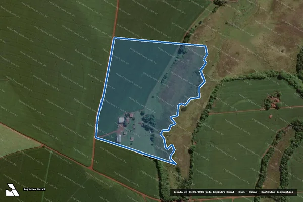 Imagem de satélite de Sítio São João Gleba B - Parcela 1 em Cândido Mota - SP