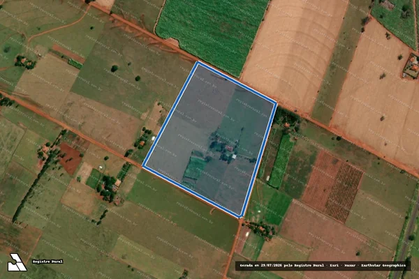 Imagem de satélite de Projeto de Assentamento Pousada Alegre ? Gleba B - LOTE 20 em Nova Independência - SP