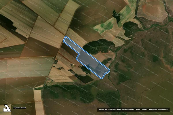 Imagem de satélite de FAZ. TAMANDARÉ, LT 34, DO LOTEAMENTO RIBEIRÃO PRETO - FLÁVIO ROBERTO TRENTIN em Mineiros - GO