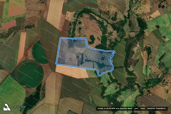 Imagem de satélite de FAZENDA CACHOEIRA - Matrícula 51.743 em Uberaba - MG