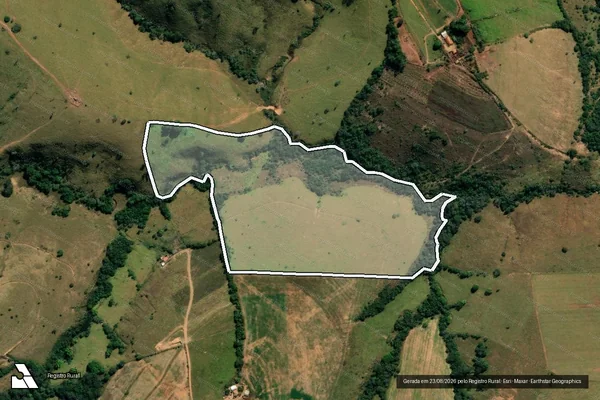 Imagem de satélite de Fazenda Campo Alegre, lugar denominado Calixto - Parte 1 em São Roque de Minas - MG