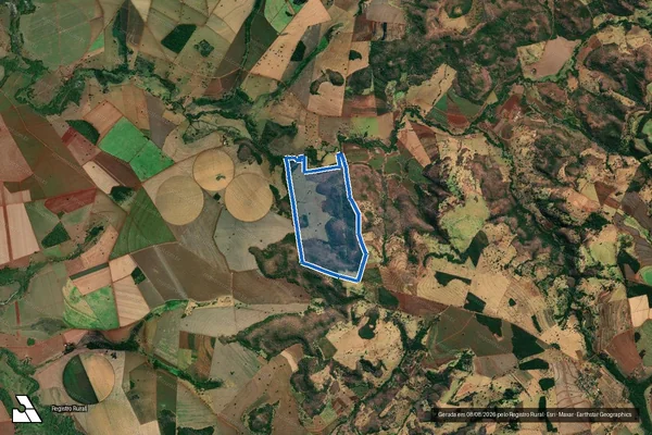 Imagem de satélite de Fazenda Passa Três - 001 em Monte Alegre de Minas - MG