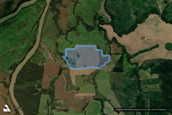 Imagem de satélite de FAZENDA TRIANGULO - Parte 1 em Rio Branco do Ivaí - PR