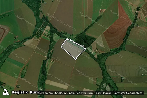 Imagem de satélite de Lote Rural nº 59-A e 60-A, da Gleba nº 05, Colônia "C", Serra Maracaju, situado no município de Terra Roxa-PR  - Parcela 1 em Terra Roxa - PR