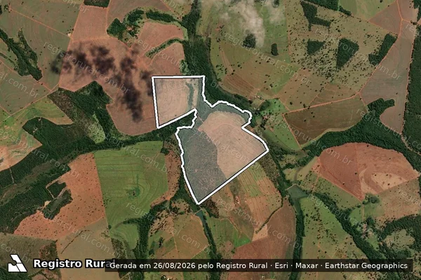 Imagem de satélite de FAZENDA TAMBORIL - 001 em Prata - MG
