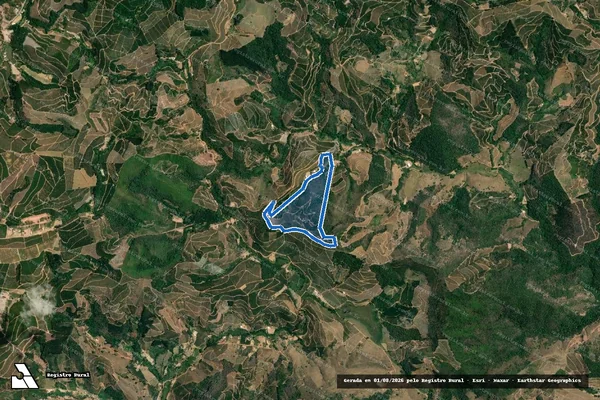 Imagem de satélite de CORREGO AGUAS CLARAS  GLEBA 06 - Parte 1 em São Sebastião do Anta - MG