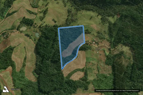 Imagem de satélite de Parte do lote Rural n° 46 - Gleba A em Guaraciaba - SC