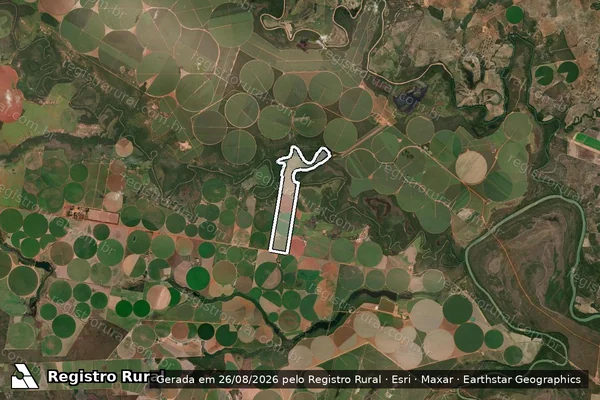 Imagem de satélite de Fazenda Santa Rosa ou Barra - Lugar Lote 16 - 001 em Paracatu - MG