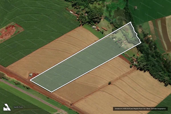 Imagem de satélite de Lote Rural denominado nº 76-G, do 4º Pol. da Col. Ind. e Agrícola Bento Gonçalves Ltda - Parcela 1 em Medianeira - PR