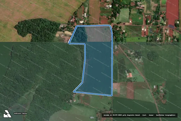 Imagem de satélite de Parte do Lote de Terras Rural nº 304, do Imóvel Foz do Iguaçu - Parte II - Gleba 01 em Foz do Iguaçu - PR