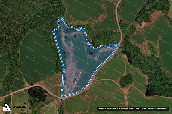 Imagem de satélite de Parte das Frações A-B-E-F do Quinhão nº II, Fazenda Chopim - GLEBA A em Honório Serpa - PR