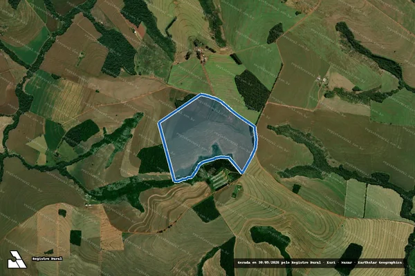 Imagem de satélite de LOTE DE TERRAS N° 30-REMANESCENTE  - LOTE DE TERRAS N° 30-REMANESCENTE em Araruna - PR