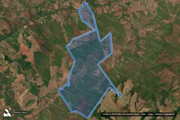 Imagem de satélite de Fazenda Mariana, composta pela junção dos lotes 26, 41 e parte dos lotes 42, 42A e 43 da Fazenda São João, Taboca ou Santa Cruz. em Porto Nacional - TO