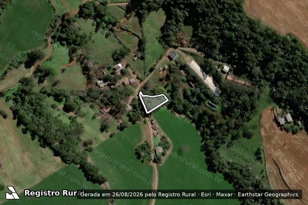 Imagem de satélite de Parte dos Lotes Rurais nº 86 e 88, da Fazenda Chapecó - GLEBA B em Quilombo - SC