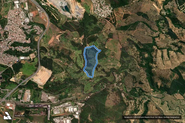 Imagem de satélite de Fazenda Ribeirão da Mata - 001 em Lagoa Santa - MG