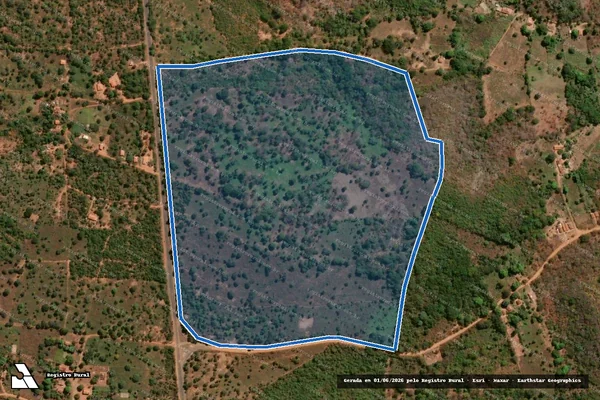 Imagem de satélite de Uma parte de terreno rural,Fazenda  Geral "CRUZ DOS ARAÚJOS" - Parte 2 em Cônego Marinho - MG
