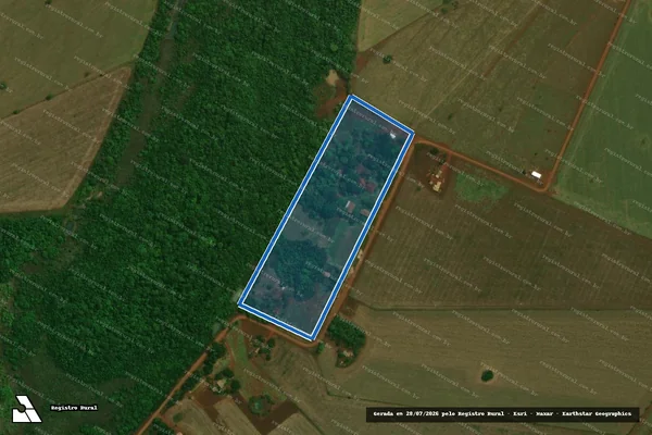 Imagem de satélite de PA Silvio Rodrigues - ÁREA DA SEDE. - LOTE 100 em Rio Brilhante - MS