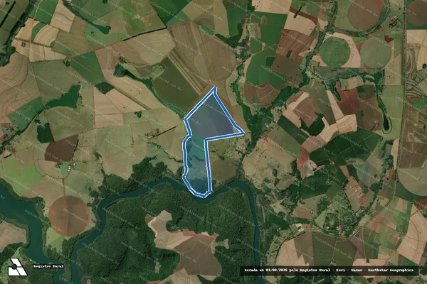 Imagem de satélite de Fazenda Pocinho em Piraju - SP