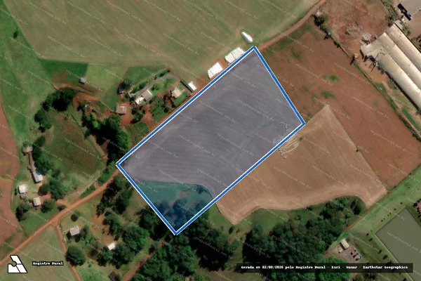 Imagem de satélite de Parte dos lotes rurais nº 34 e 36, Fazenda Chapecó - A em Quilombo - SC