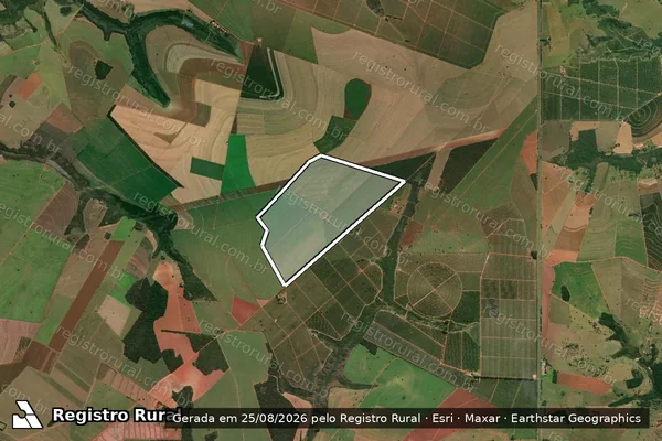 Imagem de satélite de FAZENDA NOSSA SENHORA APARECIDA - GLEBA 2 - PARTE 1 em Campos Novos Paulista - SP