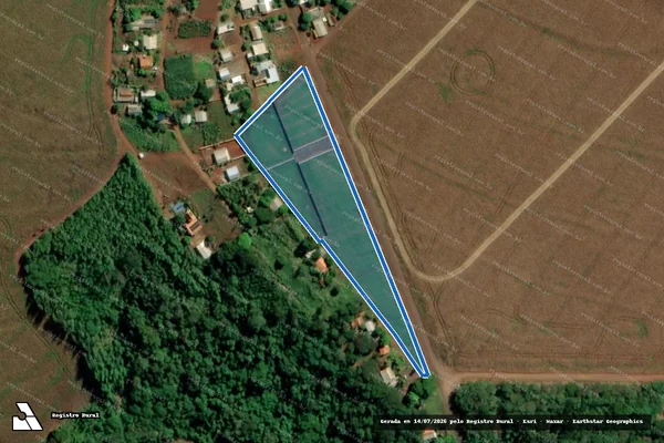 Imagem de satélite de Lote 154-B-2 (formado pela parte Sudoeste do lt. 154), do 38º Per., da Faz. Britânia - Lote 154-B-2 (formado pela parte Sudoeste do lt. 154), do 38º Per., da Faz. Britânia. em Mercedes - PR