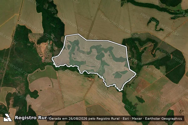 Imagem de satélite de FAZENDA PONTE DE PEDRA LUGAR GUARIROBA - 001 em Serranópolis - GO