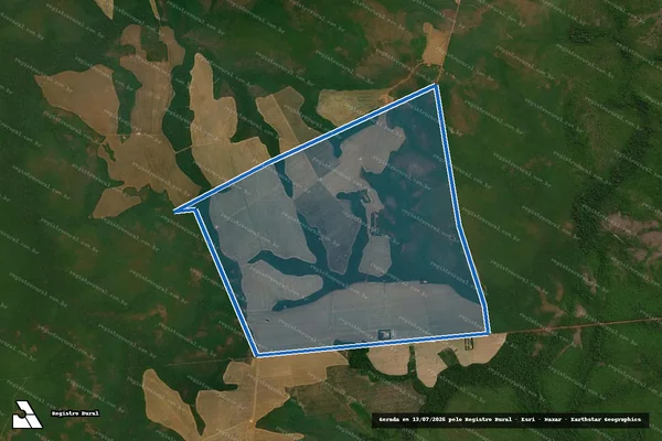 Imagem de satélite de FAZENDA FLORESTA NEGRA - Parte 1 em Santa Cruz do Xingu - MT