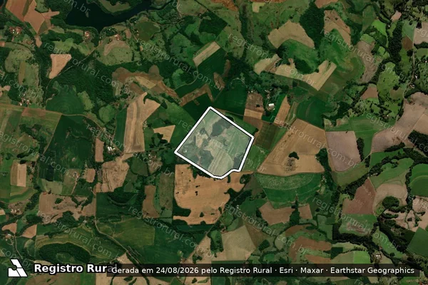 Imagem de satélite de Parte do Quinhão n°34 Bloco n°12 Imóvel Fazenda Laranjeiras - Parcela 1 em Rio Bonito do Iguaçu - PR