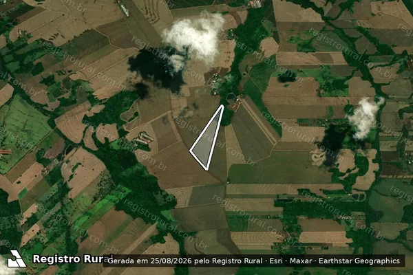 Imagem de satélite de LOTE RURAL N 336 DO BAIRRO BONITO, GLEBA RIO VERDE 2 em Jesuítas - PR