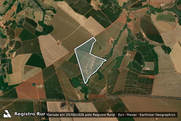 Imagem de satélite de Fazenda Santa Bárbara, lugar denominado "Capão do Açude" - Parte 1 em Monte Carmelo - MG