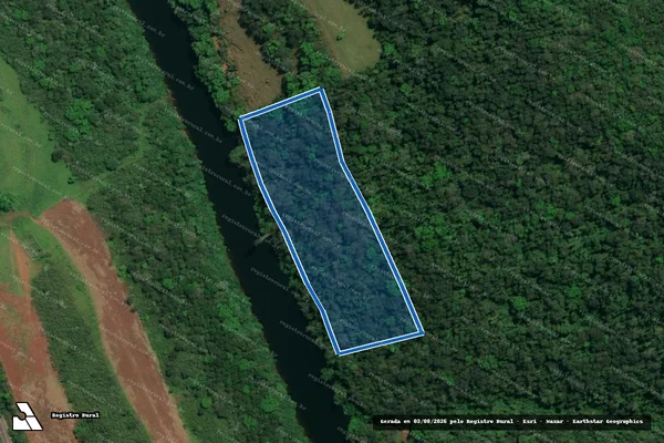 Imagem de satélite de Gleba 01 ? Parte do Lote Colonial Rural N° 344 - 02 em Flor do Sertão - SC