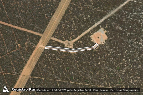 Imagem de satélite de PROJETO DE ASSENTAMENTO LAGOA DE BAIXO - ESTRADA VICINAL 4 - Parte 1 em Guamaré - RN