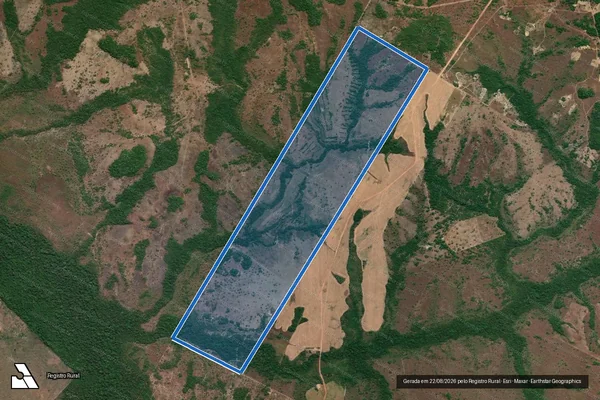 Imagem de satélite de FAZENDA SANTO ANTÔNIO, LOTEAMENTO PEQUIZEIRO, GLEBA 04 - Parte 1 em Couto Magalhães - TO