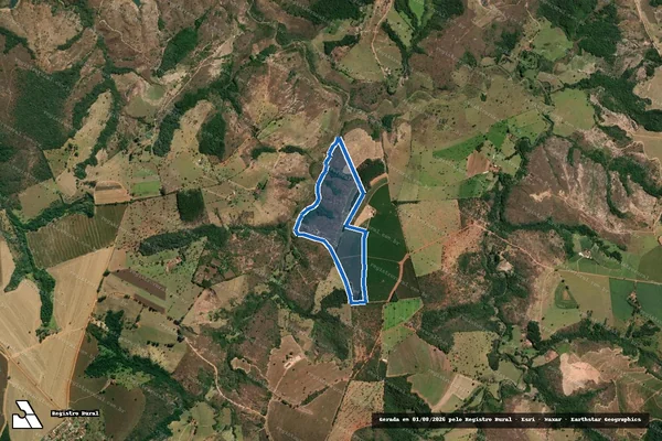 Imagem de satélite de FAZENDA ANTINHA, LUGAR DENOMINADO RAIO - Gleba B em Perdizes - MG