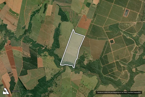 Imagem de satélite de Fazenda Rancho Alegre II - Única em Ubirajara - SP