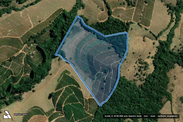 Imagem de satélite de FAZENDA SANTO ANTÔNIO - Parte 1 em Carmo de Minas - MG