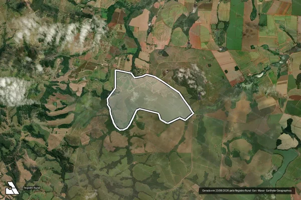 Imagem de satélite de FAZENDA PAIOL - GLEBA ESPÍRITO SANTO em Quadra - SP