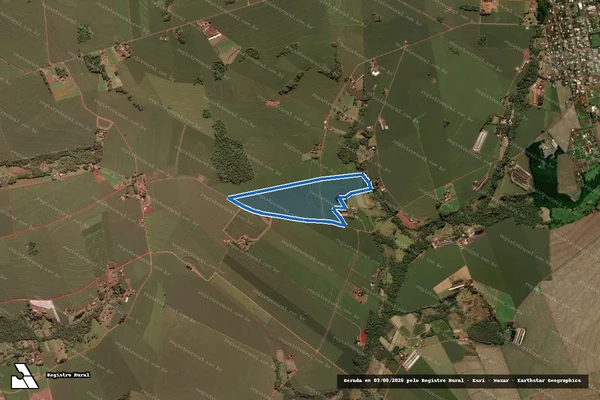 Imagem de satélite de Lote Rural denominado nº 105-M, da Gleba C, do Imóvel Silva Jardim - Parcela 1 em Serranópolis do Iguaçu - PR