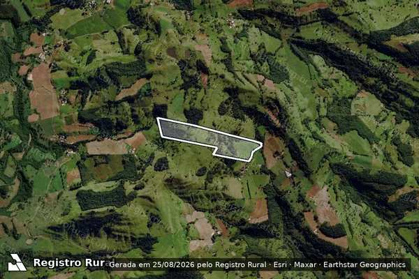 Imagem de satélite de Parte dos Lotes Rurais n.s 56, 57 e 58 - Parte 1 em Romelândia - SC
