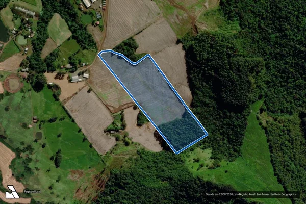 Imagem de satélite de PARTE DO LOTE COLONIAL RURAL n° (235) - DA SEÇÃO SARGENTO  - GLEBA ÚNICA em São Miguel da Boa Vista - SC