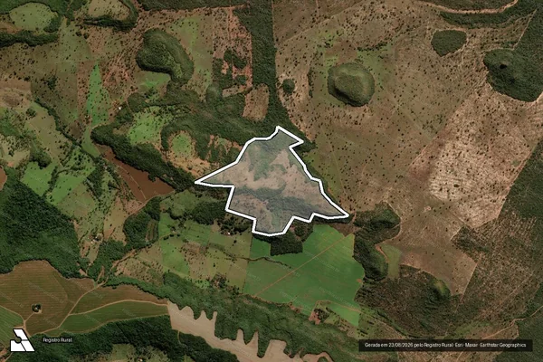 Imagem de satélite de FAZ. RIBEIRÃO GRANDE L.D. CAPÃO CHATO - Matrícula R-16-6.115 em Mineiros - GO
