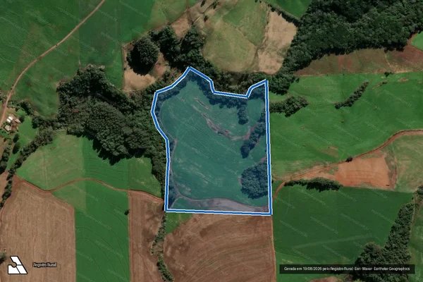Imagem de satélite de PARTE DO LOTE RURAL Nº 3"A", do Grupo Rio Padre e PARTE DO LOTE RURAL Nº 151, situado na Antiga Medição da Colonia Quatro Irmãos - Matrícula 91.598 - PARTE 01 em Quatro Irmãos - RS