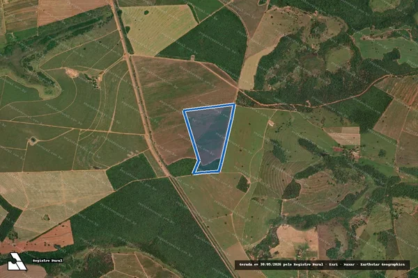 Imagem de satélite de Fazenda Cachoeira e Morrinhos, nos lugares denominados Buriti Comprido e Cabeceira Barra das Cabaças - Parte 3 em Tupaciguara - MG