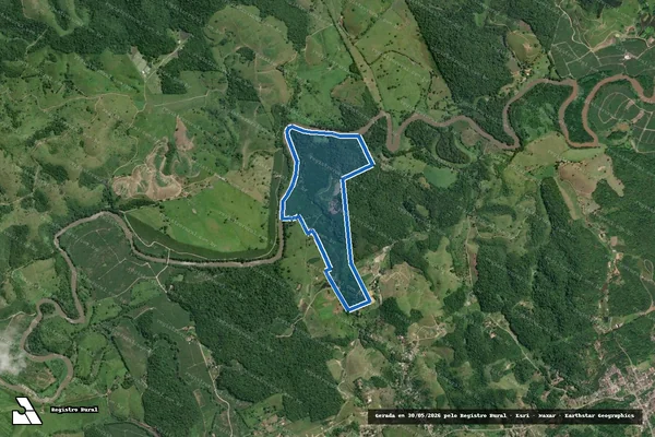 Imagem de satélite de Sítio Araribá - GLEBA B em Miracatu - SP