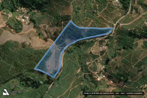 Imagem de satélite de Córrego Vista Alegre - Parcela 1 em Manhumirim - MG