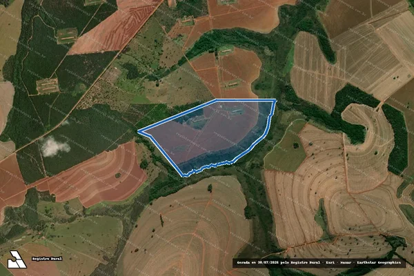 Imagem de satélite de FAZENDA ALVORADA - 001 - 002 em Prata - MG