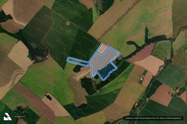 Imagem de satélite de Lote Rural nº 34-MB-1-2, da Secção "D" do 4º Perímetro do Imóvel São Francisco ou Lopeí - PARCELA 02 em Cascavel - PR