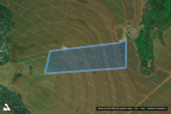 Imagem de satélite de Fazenda Santa Cruz e Corvo Branco - GLEBA D- MATRICULA 66 em Santa Cruz da Esperança - SP