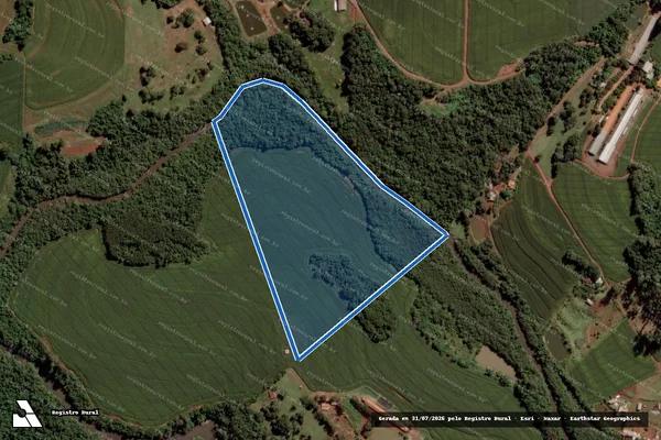 Imagem de satélite de Lote rural nº 15.C integrante da linha São Francisco parte oeste do perímetro B da Fazenda Britânia. - Parcela 1 em Toledo - PR