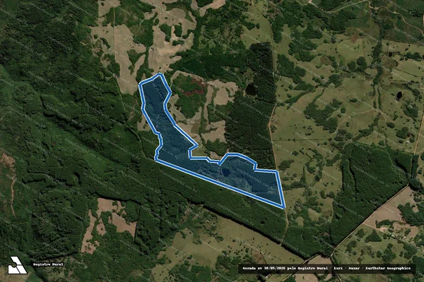 Imagem de satélite de FAZENDA CABURE em Encruzilhada do Sul - RS